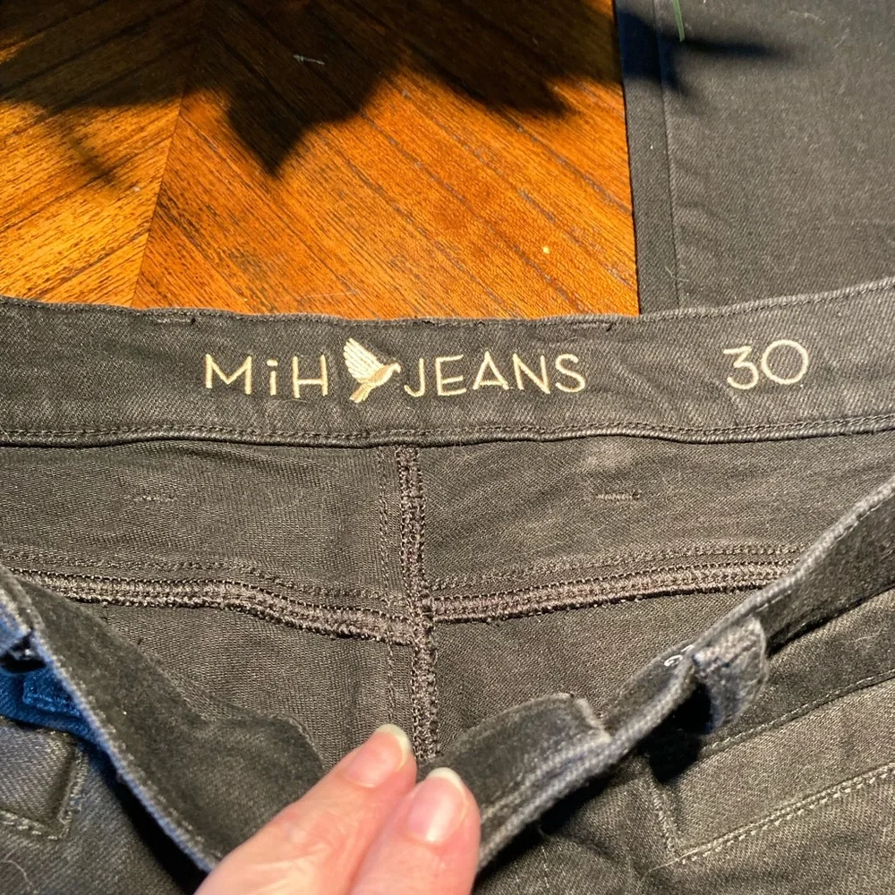 MiH Jeans Black The Paris Jean Mid Rise, Cropped Slim Leg Size 30. - Picture 4 of 10